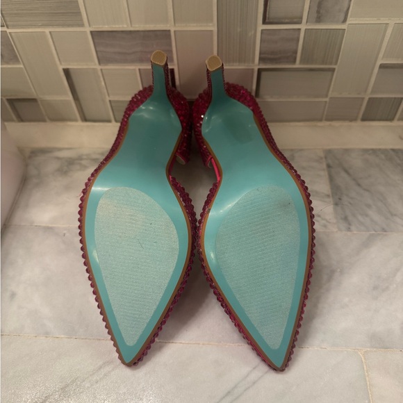 Betsy Johnson Pink Rhinestone Heels - Picture 3 of 6